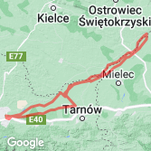 Mapa Kraków - Sandomierz - Kraków